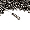 Dark Gray 11/0 Grade A Electroplated Glass Seed Beads X-SEED-Q008-F576-4