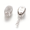 Rhodium Plated 925 Sterling Silver Box Clasps STER-L059-07P-2