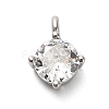925 Sterling Silver Clear Cubic Zirconia Flat Round Charms STER-U009-07P-02-1