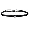 Adjustable Handmade Woven Waxed Polyester Cord Braided Bracelets with Acrylic Letter Beads OI4298-14-1