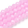Baking Paint Imitation Jade Glass Bead Strands DGLA-A034-J8MM-A44-1