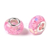 Transparent Resin Rondelle European Beads RESI-S023-17-2