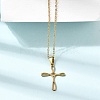 304 Stainless Steel Religion Cross Pendant Necklaces SA-CBAB727-02G-2