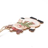 Christmas Theme Wood Big Pendant Decorations HJEW-F010-05-4