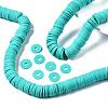 Flat Round Handmade Polymer Clay Beads CLAY-R067-12mm-34-5