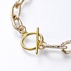 Aluminum Textured Paperclip Chain Bracelets & Necklaces Jewelry Sets SJEW-JS01094-01-9