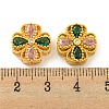 Brass Cubic Zirconia Beads KKB-L215-035G-3