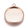 Ion Plating(IP) 304 Stainless Steel Pendant Cabochon Settings X-STAS-G127-13-16mm-RG-1