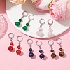 Round Natural Gemstone Dangle Earrings EJEW-JE05536-5