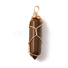 Natural Tiger Eye Double Terminated Pointed Pendants G-TAC0010-04G-05-1