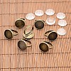 Vintage Brass Ring Components and Clear Glass Cabochons DIY-X0199-AB-NF-1