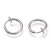 Tarnish Resistant 304 Stainless Steel Retractable Clip-on Hoop Earrings STAS-O135-01E-2