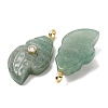 Natural Green Aventurine Carved Pendants G-H357-05G-05-3