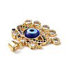 Lampwork Evil Eye Pendants with Colorful Cubic Zirconia ZIRC-L102-13G-06-4