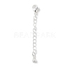 Brass Micro Pave Clear Cubic Zirconia Chain Extender KK-G491-52C-S-1