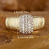 Brass Micro Pave Clear Cubic Zirconia Finger Rings FS-WGEE21A-04-4