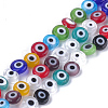 Handmade Evil Eye Lampwork Beads Strands X-LAMP-S191-02A-13-2
