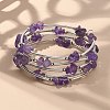 Natural Amethyst Chip Warp Bracelets X-BJEW-JB01517-02-1