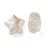 UV Plating Rainbow Iridescent Transparent Crackle Acrylic Beads OACR-P010-09E-3