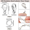 100Pcs 304 Stainless Steel Lobster Claw Clasps DIY-BBC0001-56B-2