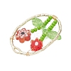 Glass Seed Beaded & Handmade Millefiori Glass Pendants PALLOY-MZ00901-05-4