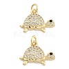 Brass Pave Clear Cubic Zirconia Pendants KK-U009-12C-G-1