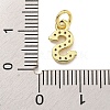 Initial Letter Brass with Cubic Zirconia Charms KK-Q814-26S-G-3