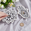 2Pcs 2 Styles Floral Hamsa Hand Flower Porcelain Trinket Dishes AJEW-ME0003-92-3
