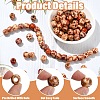 100Pcs Printed Wooden Dyed Beads WOOD-YW0001-56-5