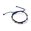 Waxed Polyester Cord Braided Bead Bracelets BJEW-JB04792-05-1