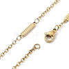 Ion Plating(IP) 304 Stainless Steel Rectangle Link Chain Necklace NJEW-K249-04G-3