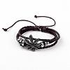Adjustable Multi-strand Leather Cord Bracelets BJEW-D423-10-2