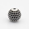 CZ Brass Micro Pave Grade AAA Black Color Cubic Zirconia Round Beads KK-O065-8mm-01-NR-2