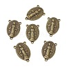 Holy Oval Carved Virgin Mary Tibetan Style Alloy Chandelier Component Links TIBEP-LF0961YKG-AB-FF-1