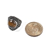 Natural Tiger Eye Adjustable Rings RJEW-I108-03AS-14-5