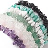 7Pcs 7 Style Natural & Synthetic Mixed Gemstone Square & Chips Beaded Stretch Bracelets Set for Women BJEW-JB09938-6