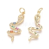Brass Micro Pave Cubic Zirconia Pendants LS-ZIRC-G152-29G-2
