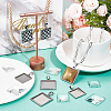 DIY Blank Square Dome Pendant Making Kit DIY-SC0023-03-4