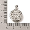 Brass Pave Natural Yellow Shell Carved Flower Pendants KK-Z091-02P-3
