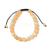 8mm Round Natural Yellow Jade Braided Bead Bracelets BJEW-C067-01B-12-2