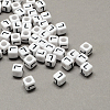 Large Hole Acrylic Letter European Beads SACR-Q103-6mm-01L-1