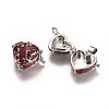 Heart Brass Enamel Prayer Box Pendants LS-KK-24X21-5