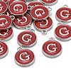 Platinum Plated Alloy Enamel Charms X-ENAM-S118-03G-P-4