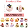 12Pcs 12 Styles Cute Fruit Cake Themed Resin Pins JEWB-CJ0003-11-2