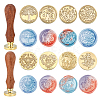 8Pcs 8 Style Wax Seal Brass Stamp Head DIY-SD0001-43-2