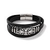 Men's Black PU Leather Cord Multi-Strand Bracelets BJEW-K243-12AS-1