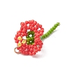 Glass Seed Beaded Flower Pendants PALLOY-MZ01171-02-4