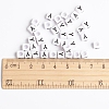 White Acrylic Horizontal Hole Letter Beads X-PL37C9308-Y-3