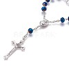 Electroplate Glass Rosary Bead Bracelaets for Easter BJEW-WH0007-02-2