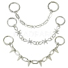 6Pcs 3 Styles Hip-hop Style Stainless Steel Shoe Chains FIND-CJ0003-91-1